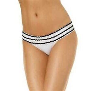 NWT Hula Honey XS Rick Rack & Roll White Black Bikini Swim Bottoms #88304